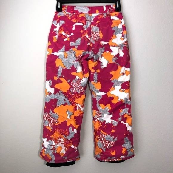 Roxy Girls Abstract Barbie Pink Camo Floral Combo Printed Snow Pants size M (10) - Picture 5 of 14